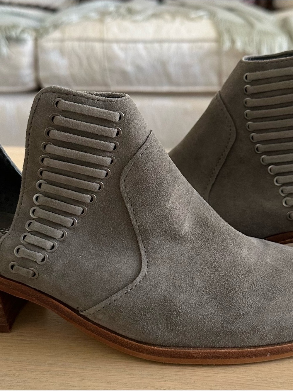 Gently Used Condition - Vince Camuto Gray Suede Ankle Bootie - Size 7.5